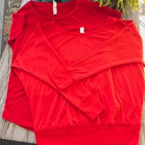 2/$20 Lovely Red Tee Shirts - Size XS